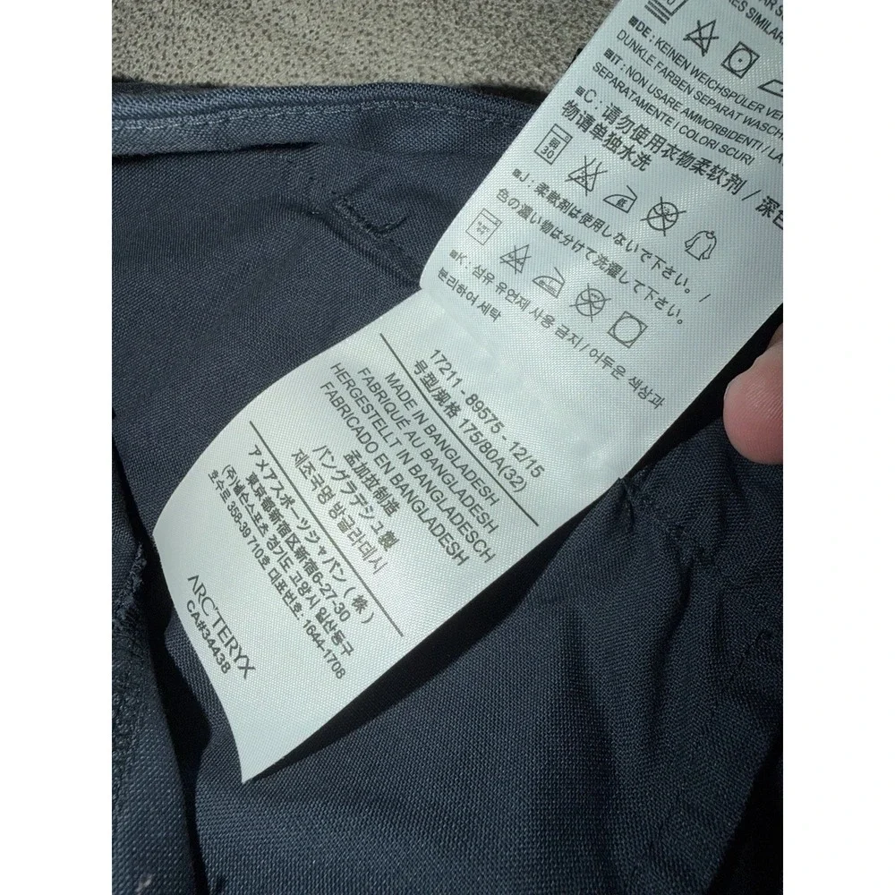 Arcteryx Pants Mens Navy Atlin Cronin Chino Lightweight Hiking Pants 32
